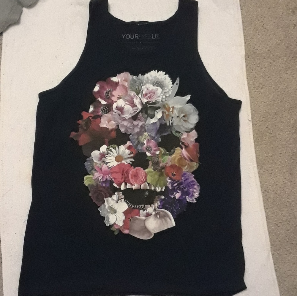 Floral Skull Tank Top